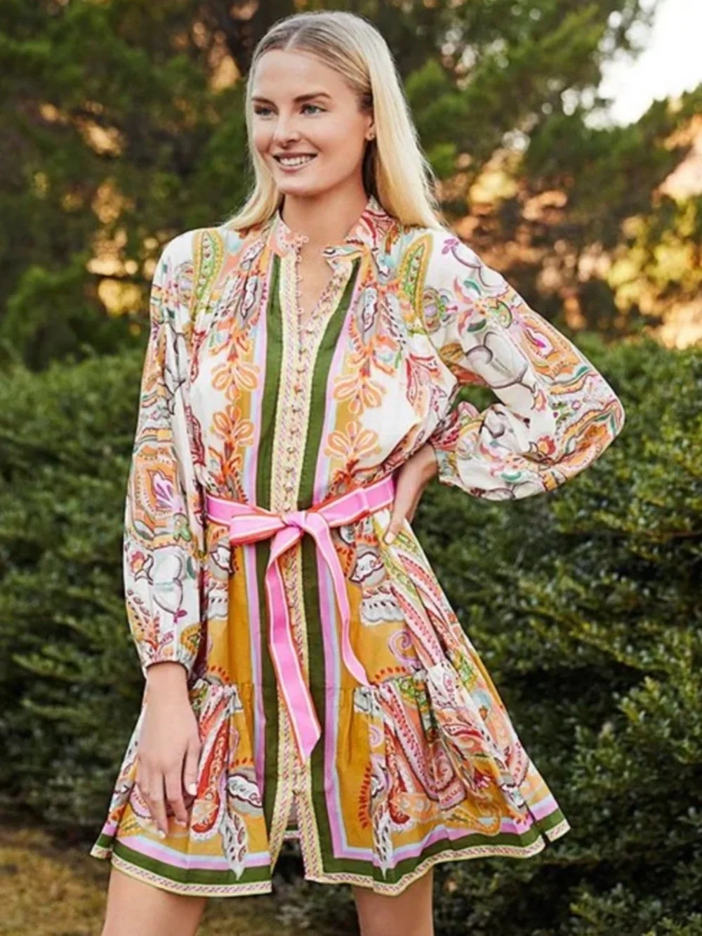 Antonio Melani Brynn Pink printed mini dress Size 6 - Picture 1 of 14